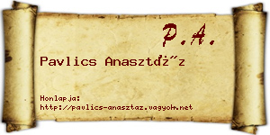 Pavlics Anasztáz névjegykártya
